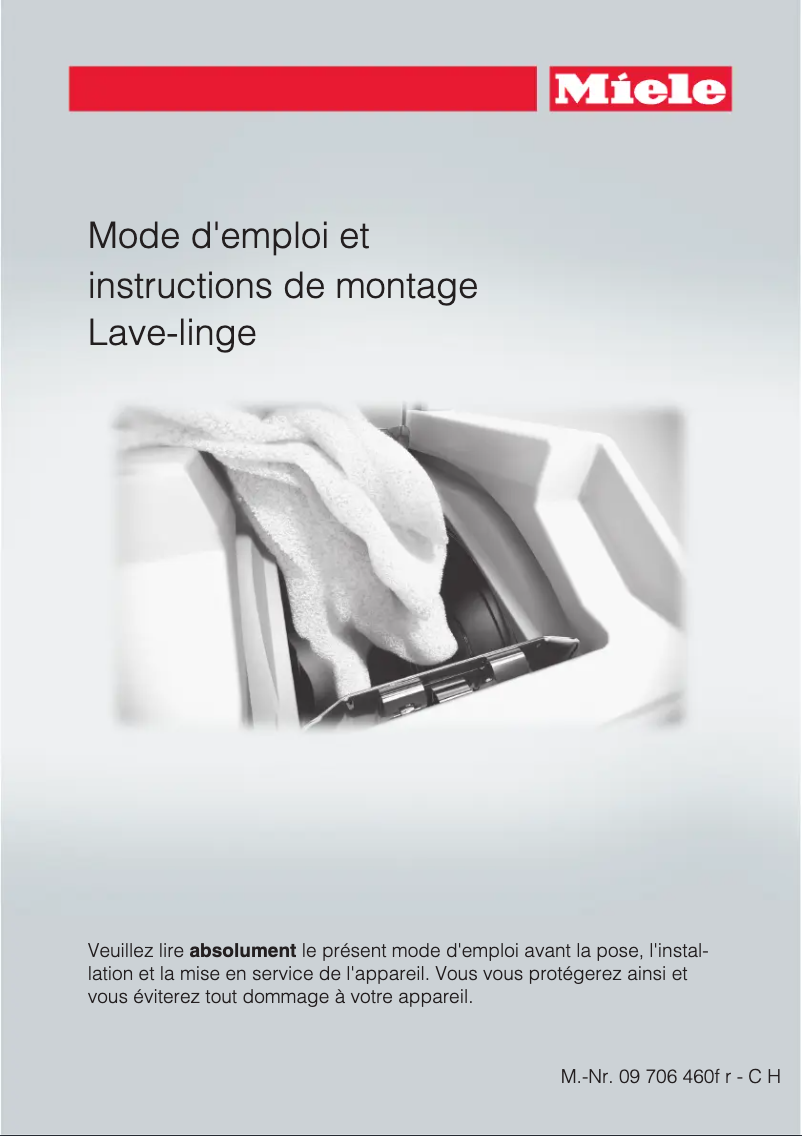 Page n°1 - Manuel utilisateur Miele W 600-95 CH