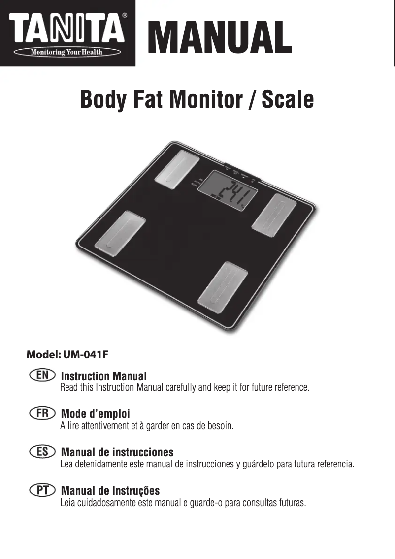Page 1 de la notice Manuel utilisateur Tanita FitScan UM-041F