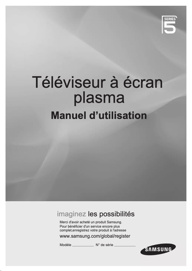 Page 1 de la notice Manuel utilisateur Samsung PS50B550T2R