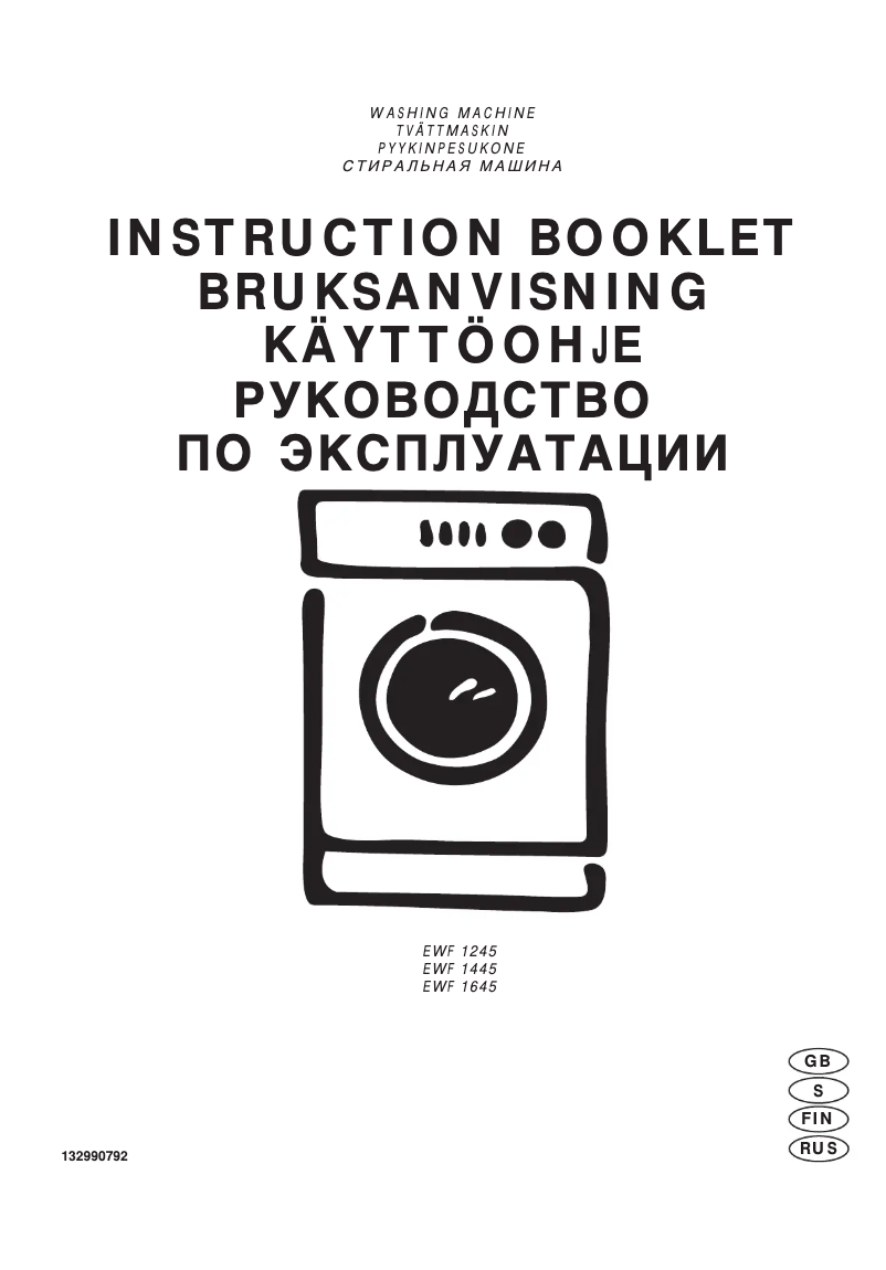 Page 1 de la notice Manuel utilisateur Electrolux EWF1245