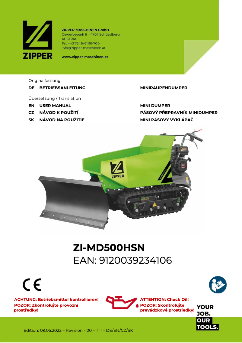 Page n°1 - Manuel utilisateur Zipper ZI-MD500HSN