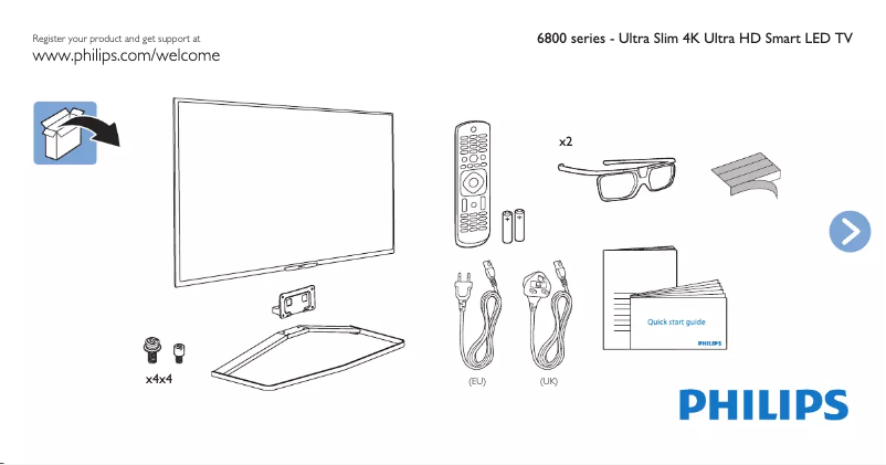 Page n°1 - Guide de démarrage rapide Philips 58PUK6809