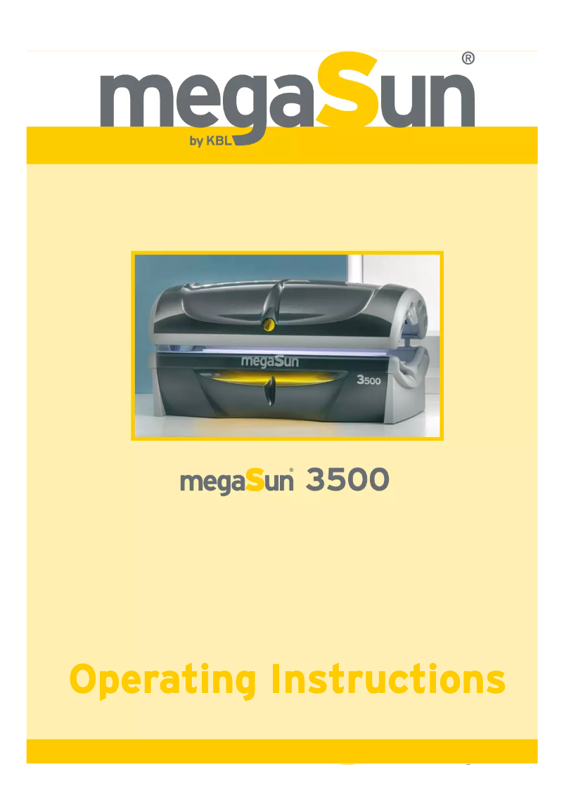 Page n°1 - Manuel utilisateur Megasun 3500