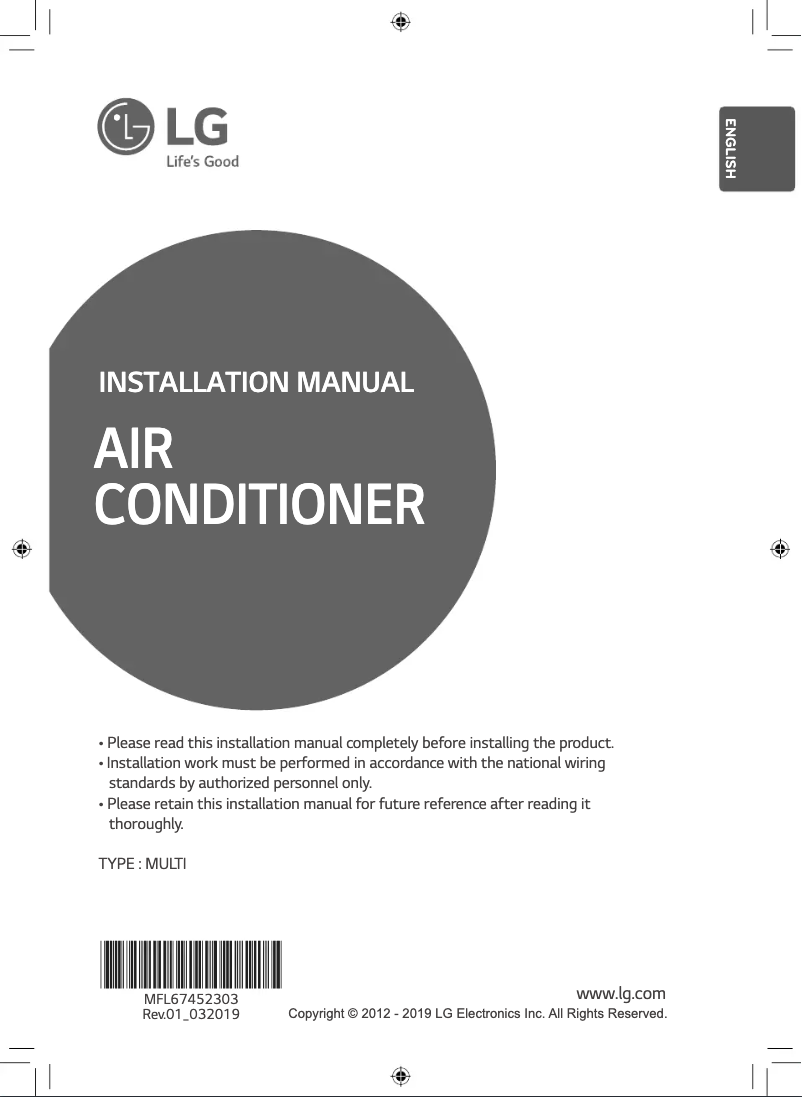 Página 1 del manual Manual de usuario LG A7UQ40GFA0