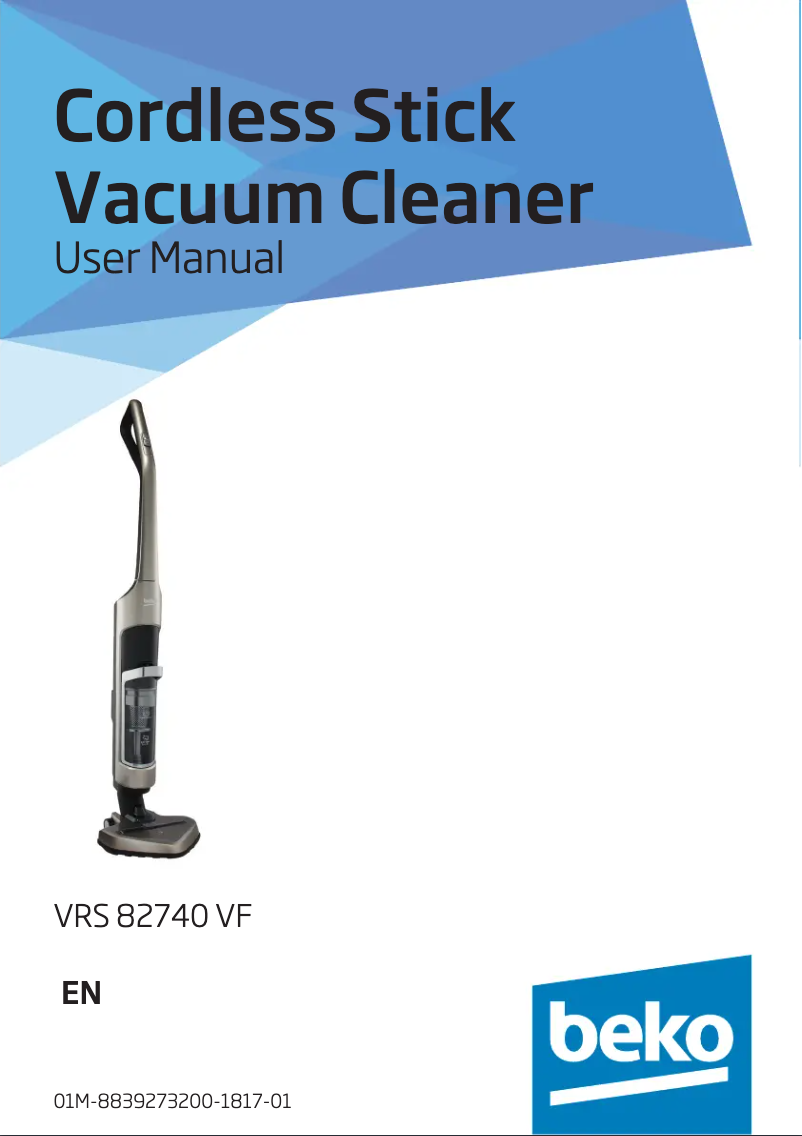 Page 1 de la notice Manuel utilisateur Beko VRS82740VF