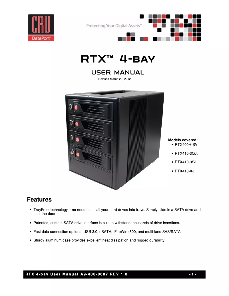 Image de la première page du manuel de l'appareil Forensic RTX410-3QJ