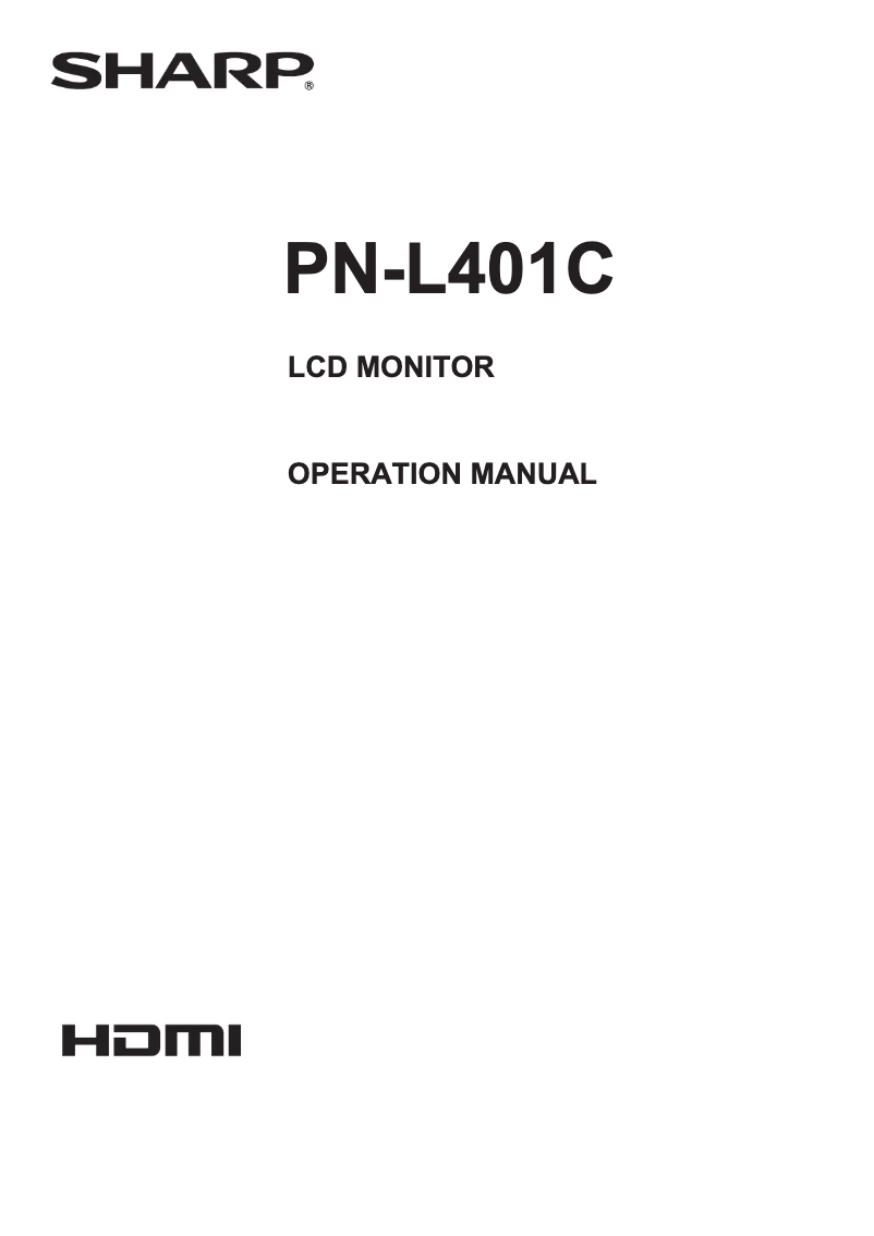 Page 1 de la notice Manuel utilisateur Sharp PN-L401C
