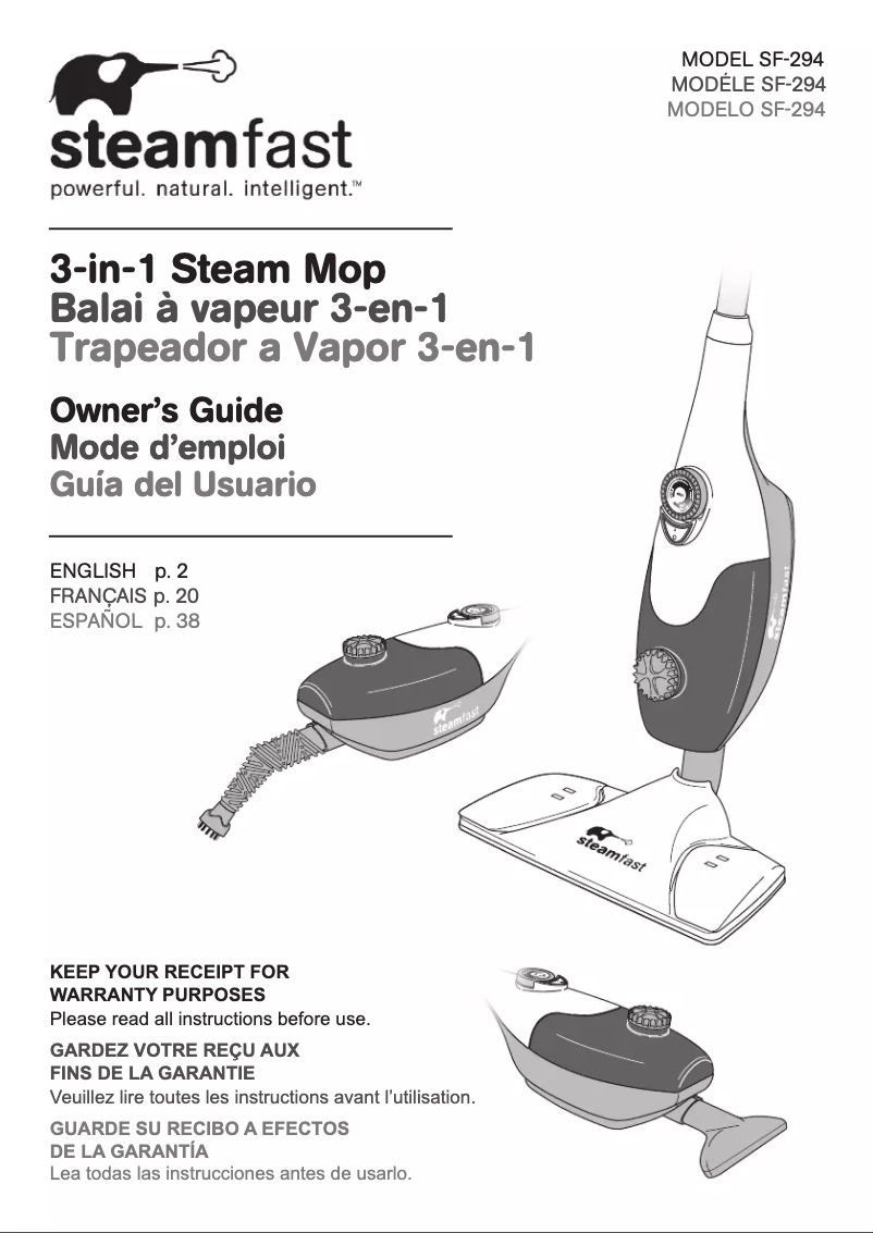 Página 1 del manual Manual de usuario SteamFast SF-294