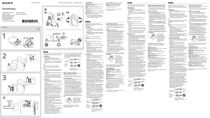Page n°1 - Manuel utilisateur Sony ICF-P27