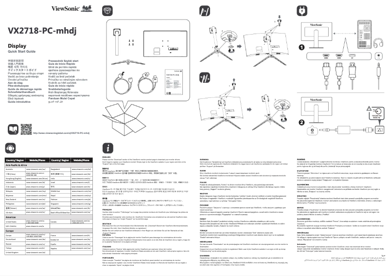 Page 1 de la notice Guide de démarrage rapide Viewsonic VX2718-PC-mhd