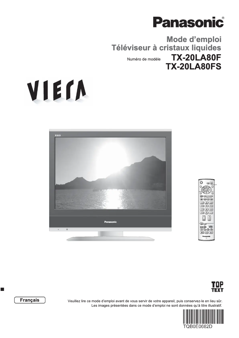 Page 1 de la notice Manuel utilisateur Panasonic Viera TX-20LA80FS