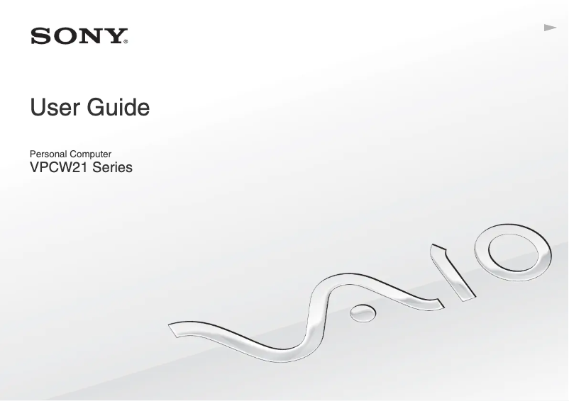 Page n°1 - Manuel utilisateur Sony Vaio VPCW221AX