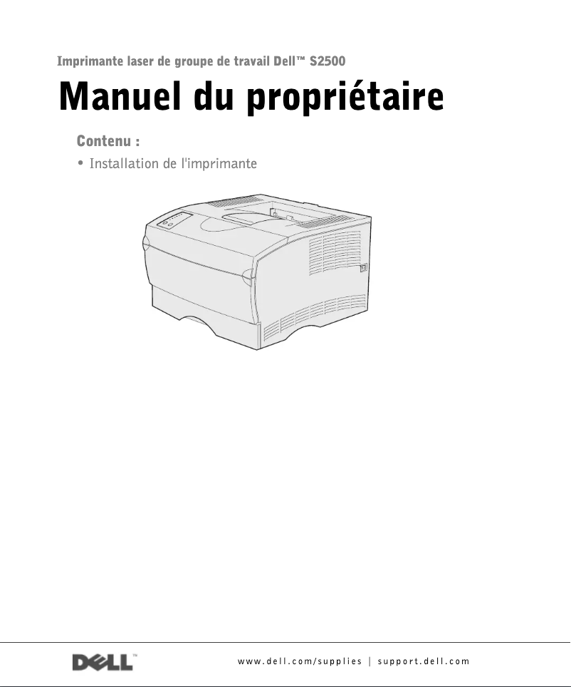 Page n°1 - Manuel utilisateur Dell S2500N