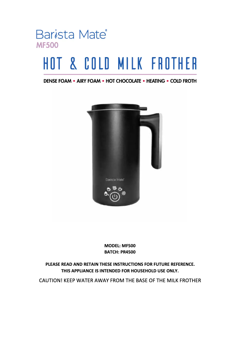 Image de la première page du manuel de l'appareil MF500