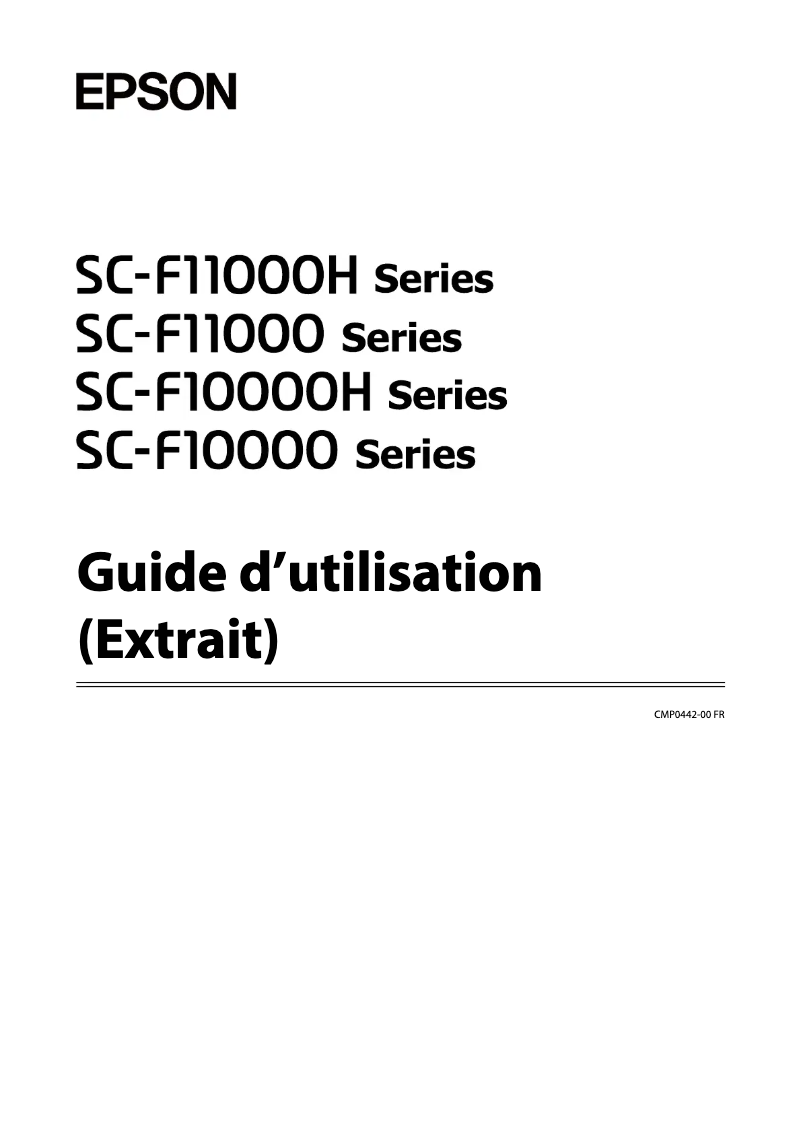 Page n°1 - Manuel utilisateur Epson SureColor SC-F11000H