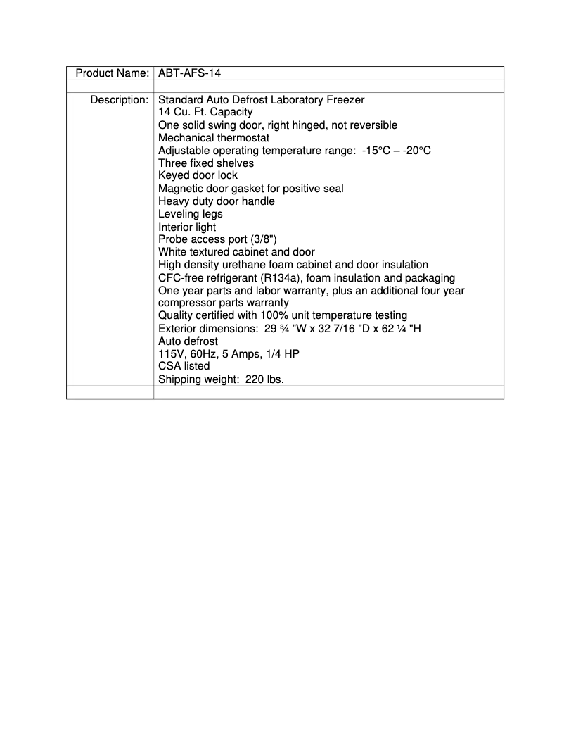 Page 1 de la notice Manuel utilisateur American BioTech Supply ABT-AFS-14