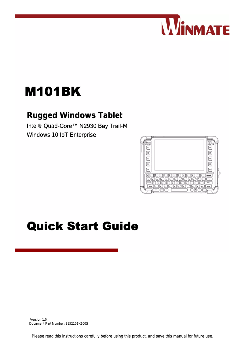 Página 1 del manual Manual de usuario Winmate M101BK