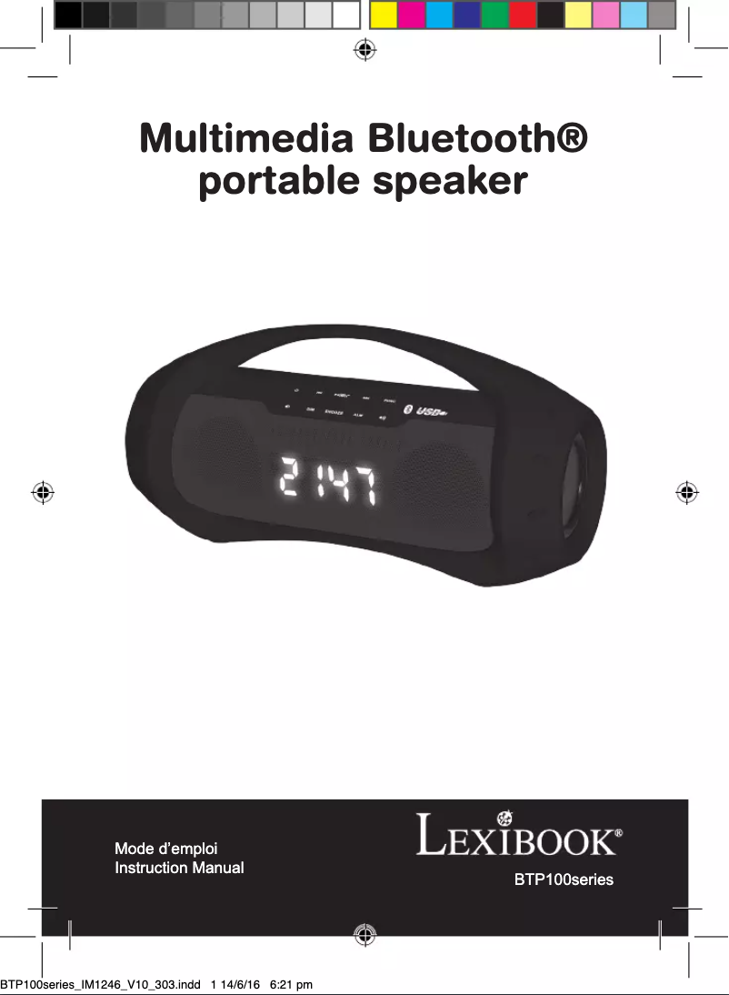 Page 1 de la notice Manuel utilisateur Lexibook BTP100SL