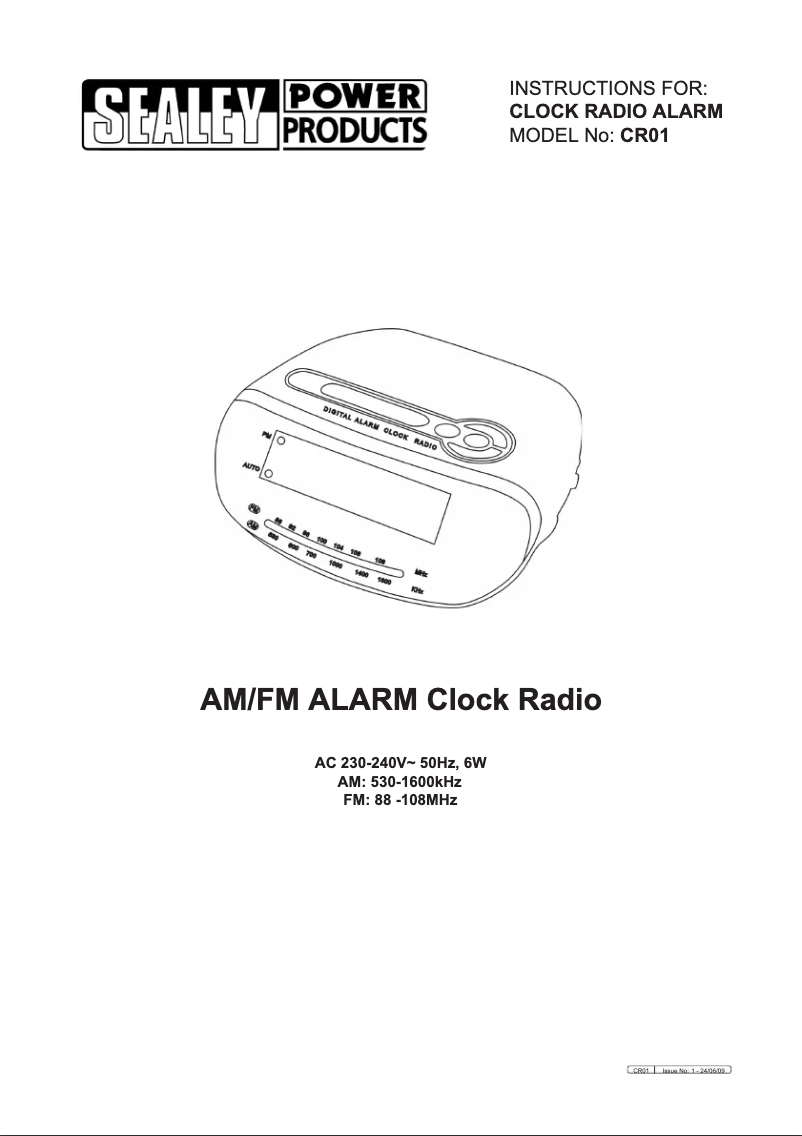 Page 1 de la notice Manuel utilisateur Sealey CR01