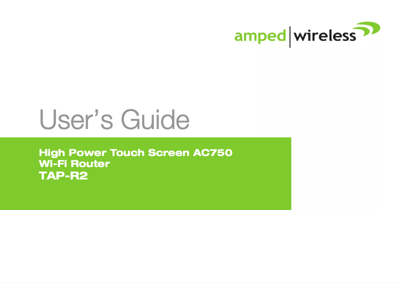 Page n°1 - Manuel utilisateur Amped Wireless TAP-R2