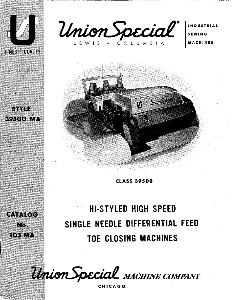 Page 1 de la notice Manuel utilisateur Union Special 39500MA