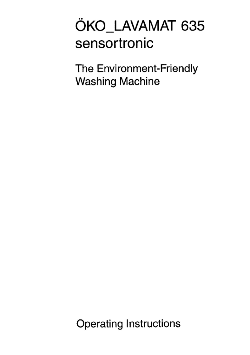 Image de la première page du manuel de l'appareil Lavamat 635