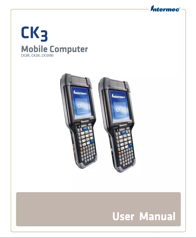 Page n°1 - Manuel utilisateur Intermec CK3X