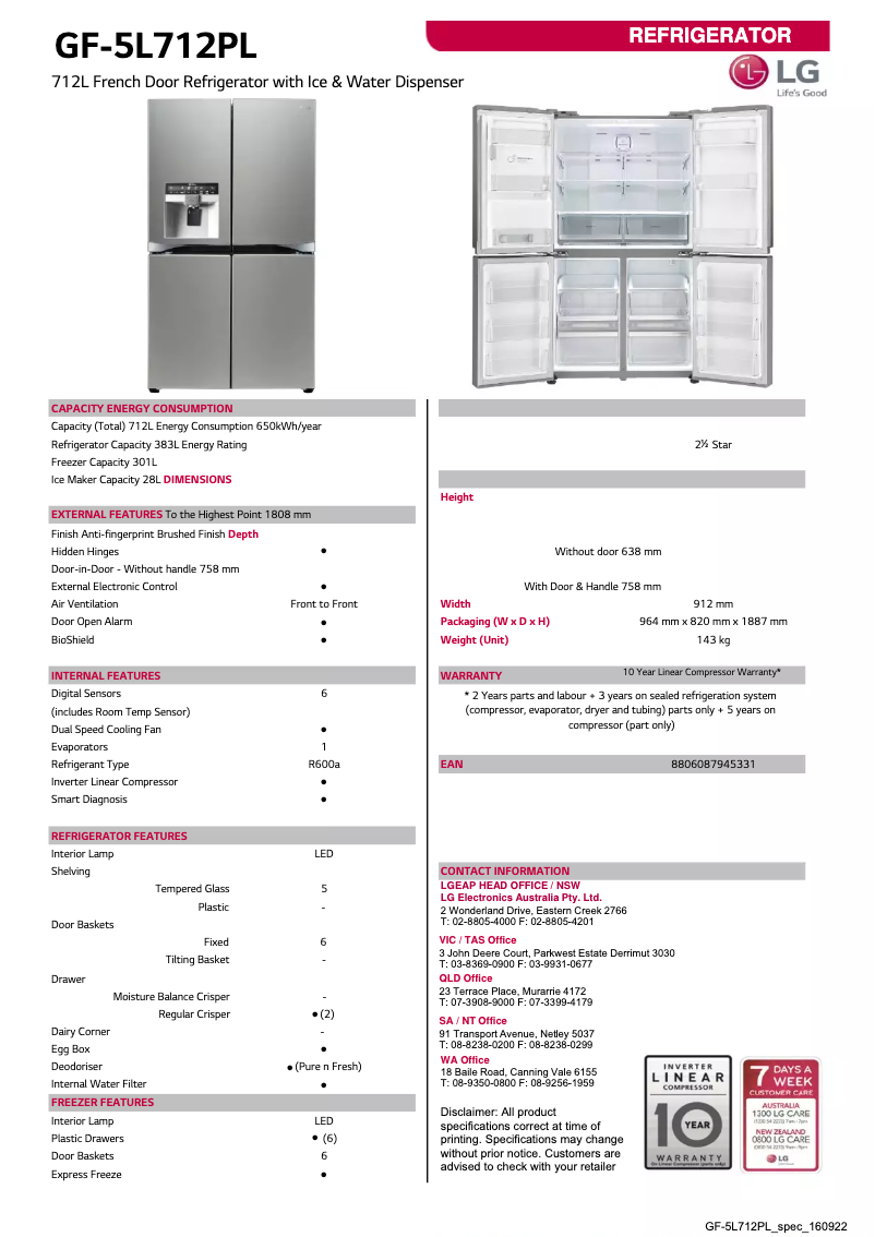 Image de la première page du manuel de l'appareil GF-5L712PL