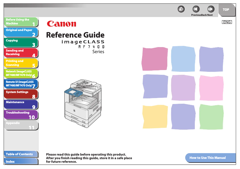 Page n°1 - Manuel utilisateur Canon imageCLASS MF7470
