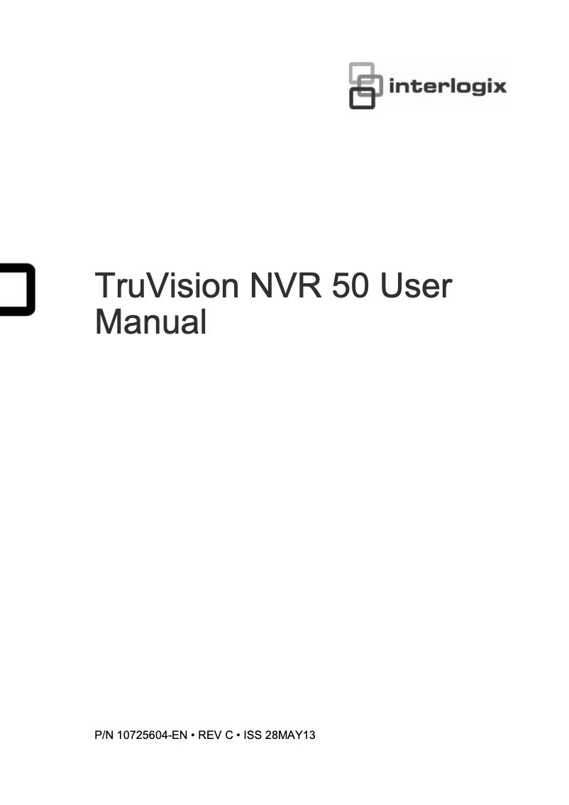 Page n°1 - Manuel utilisateur Interlogix TruVision TVN-5032