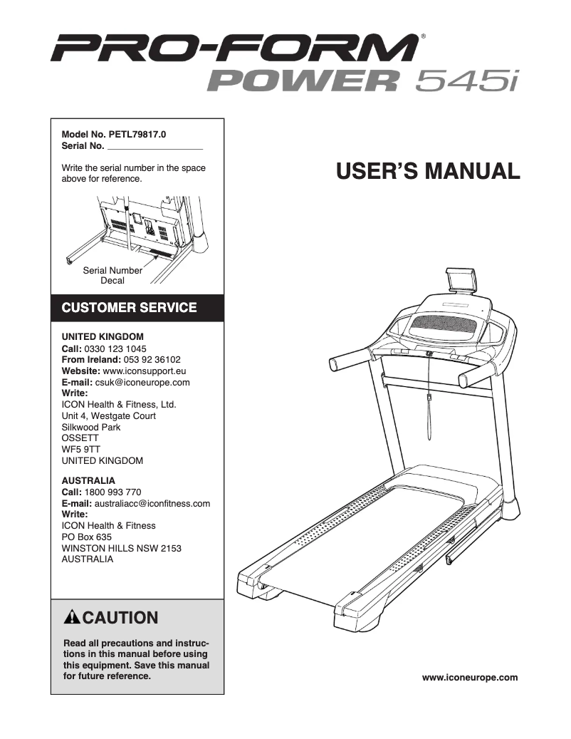 Image de la première page du manuel de l'appareil Power 545i