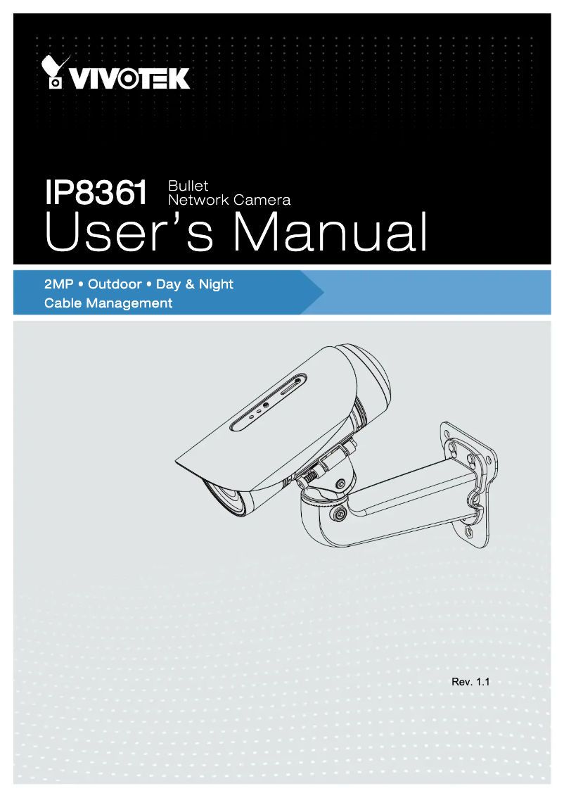 Page 1 de la notice Manuel utilisateur Vivotek IP8361