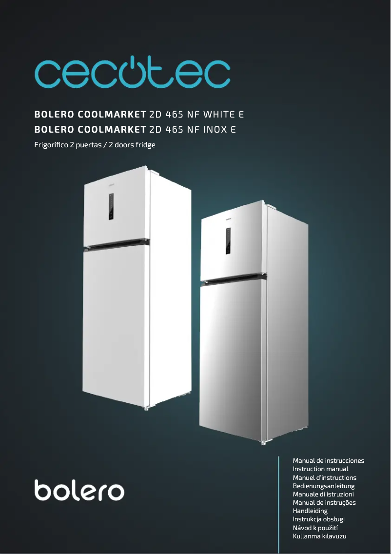 Page 1 de la notice Manuel utilisateur Cecotec Bolero CoolMarket 2D 465 NF