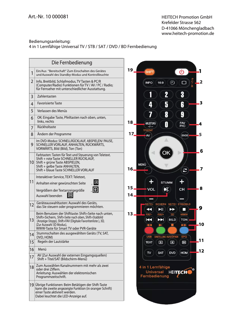Page 1 de la notice Manuel utilisateur HeiTech 10 000081