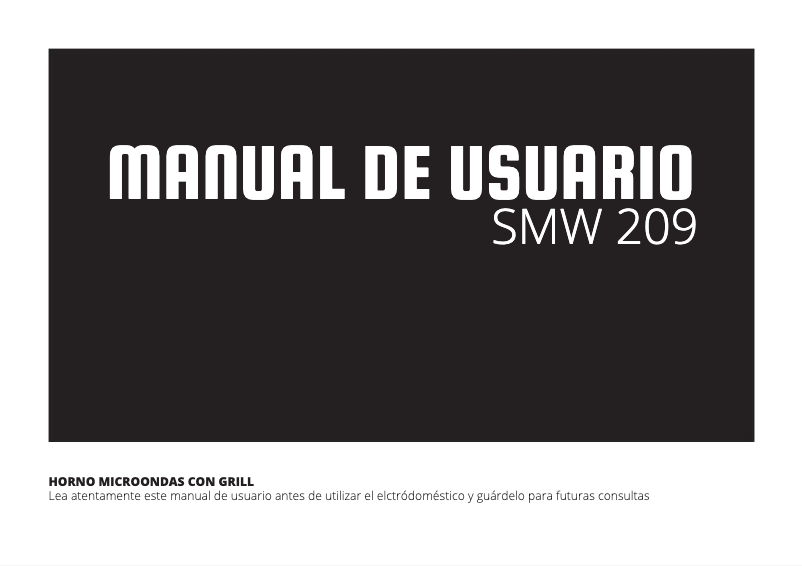 Image de la première page du manuel de l'appareil SMW 209