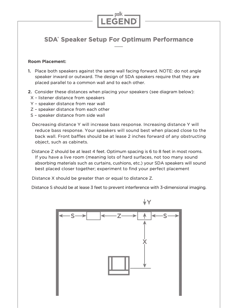 Page 1 de la notice Guide d'installation Polk Legend L800