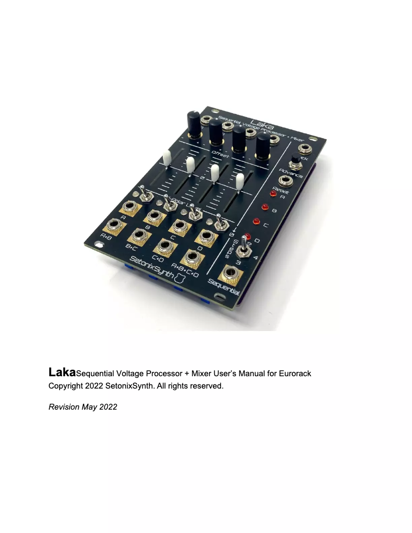 Image de la première page du manuel de l'appareil Laka