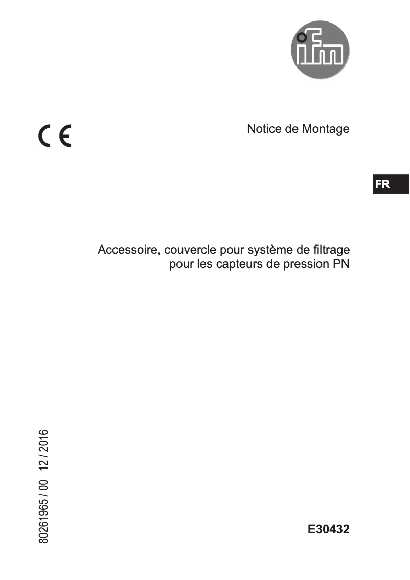 Page 1 de la notice Manuel utilisateur IFM E30432