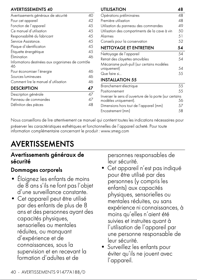 Image de la première page du manuel de l'appareil CVI129G