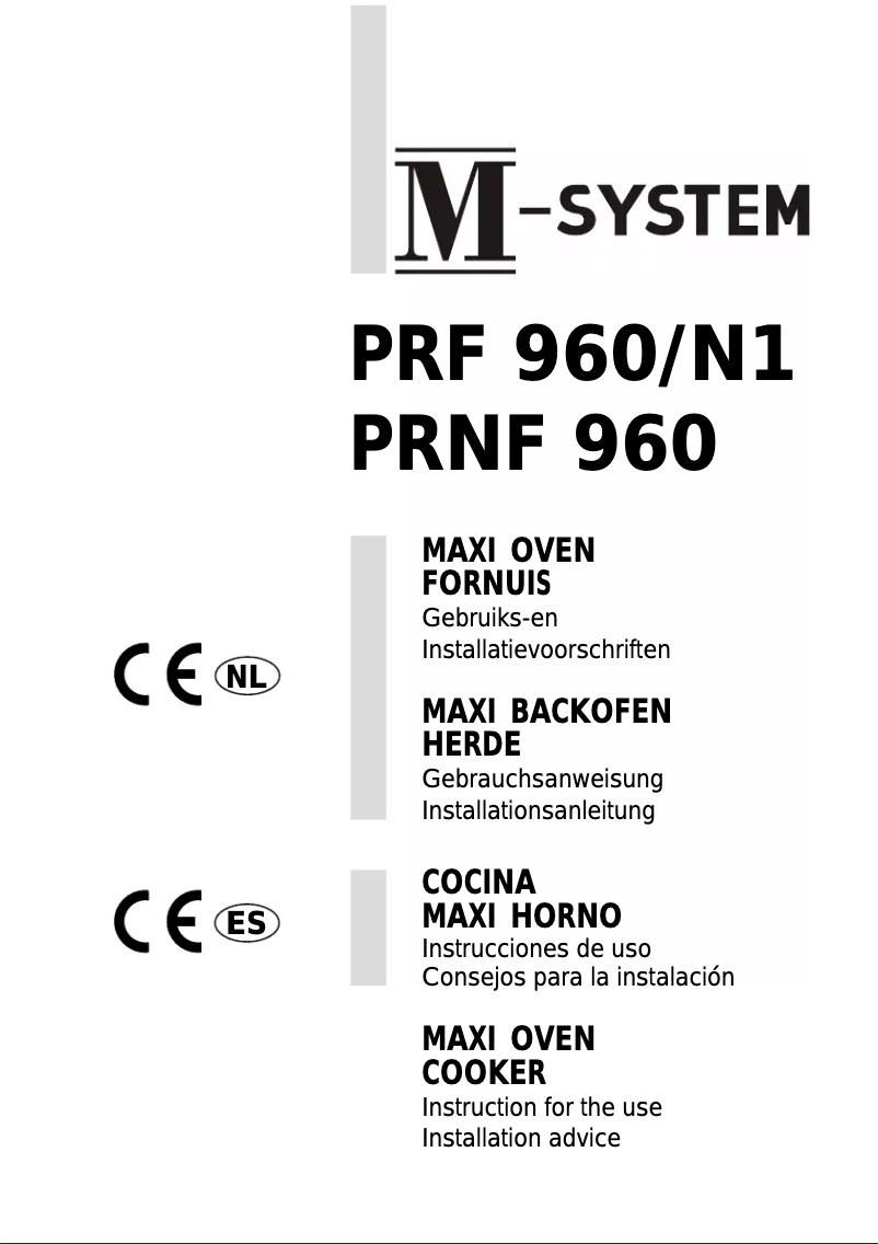 Page n°1 - Manuel utilisateur M-System PRF-960N1