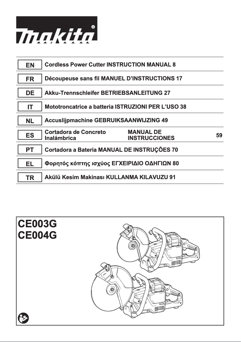 Page n°1 - Manuel utilisateur Makita CE003G