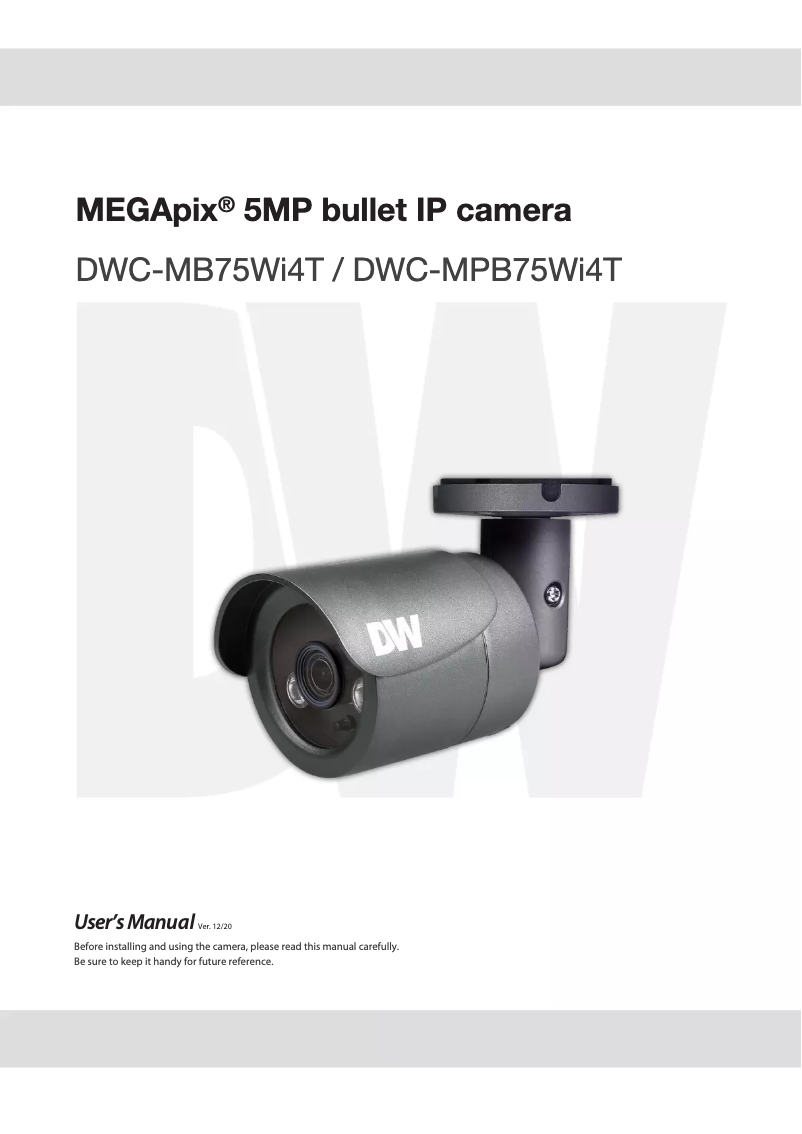 Page n°1 - Manuel utilisateur Digital Watchdog MegaPix DWC-MB75WI4T