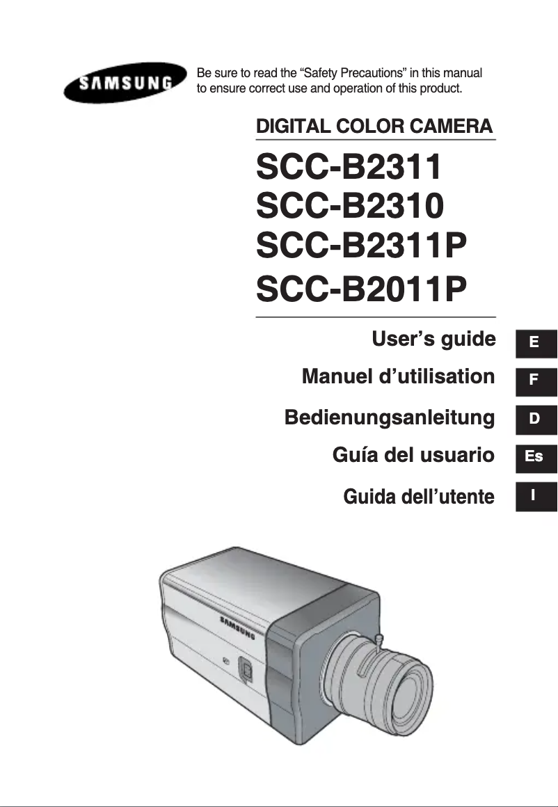 Image de la première page du manuel de l'appareil SCC-B2011P