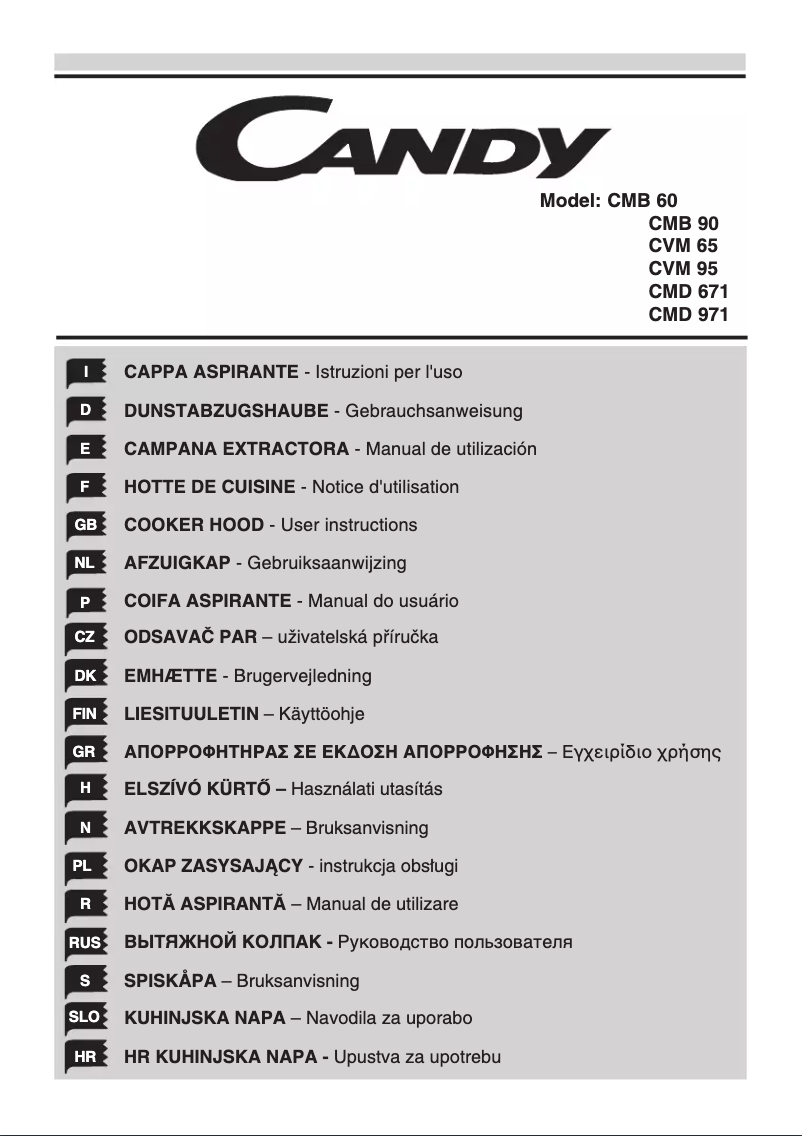 Page n°1 - Manuel utilisateur Candy CVM 95 X