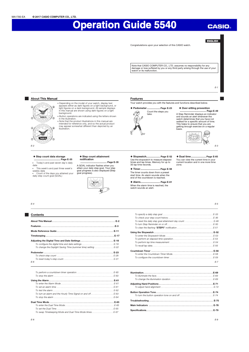 Page n°1 - Manuel utilisateur Casio G-Shock GMA-S130
