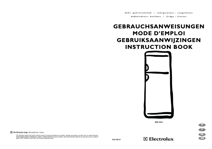 Page 1 de la notice Manuel utilisateur Electrolux ERD 3323