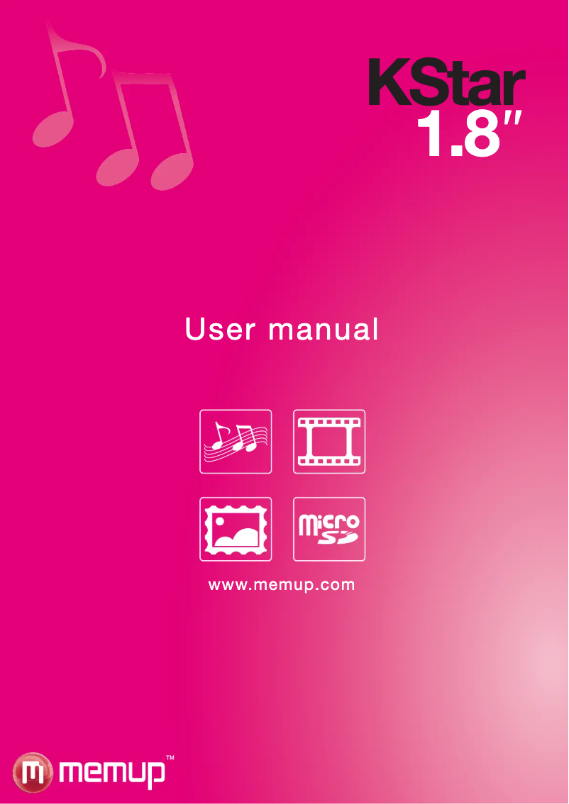 Page 1 de la notice Manuel utilisateur Memup K-Star II