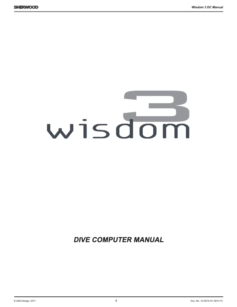 Page 1 de la notice Manuel utilisateur Sherwood Wisdom 3