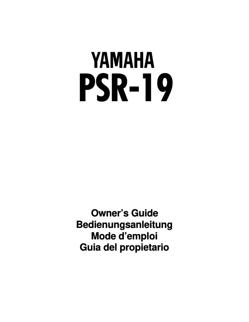 Página 1 del manual Manual de usuario Yamaha Portatone PSR-19