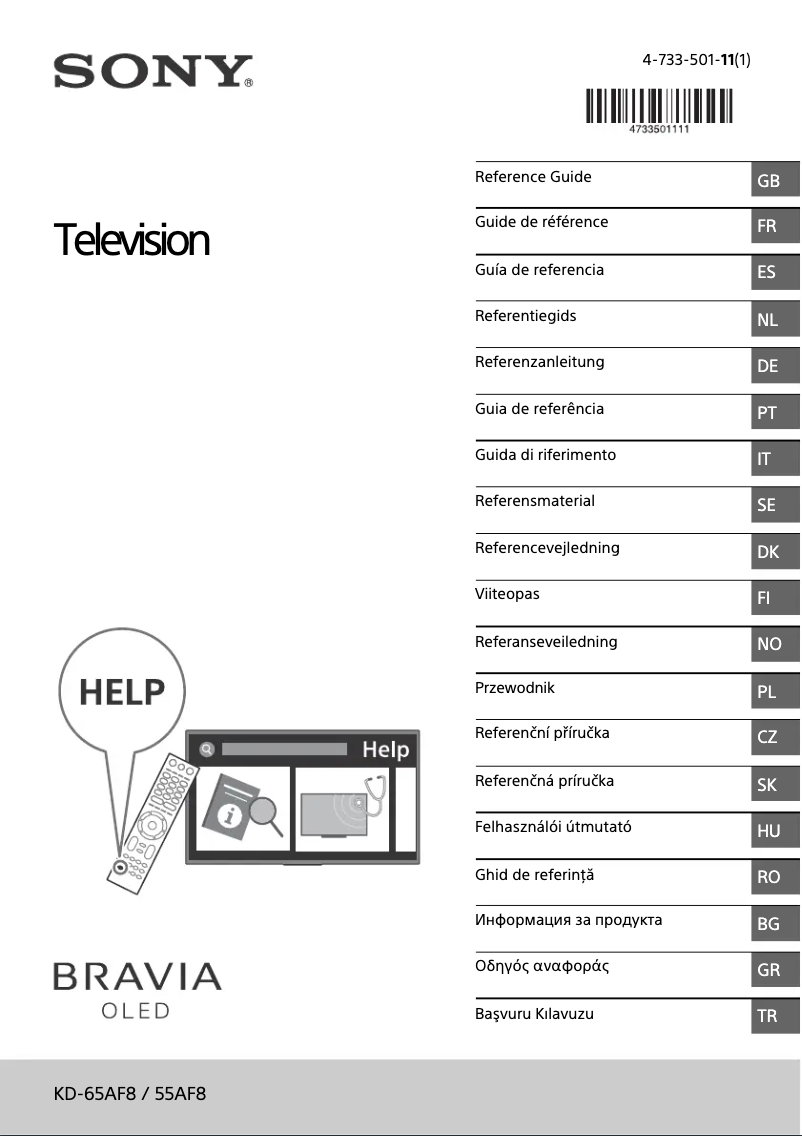 Page 1 de la notice Manuel utilisateur Sony KD-65AF8